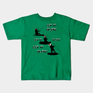 Festive Christmas Seasonal Holiday Kitesurfing 4 Kids T-Shirt